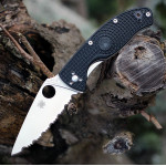 Складной нож Spyderco Tenacious, Black FRN Handle, Full Serrated