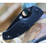 Складной нож Spyderco Tenacious, Black FRN Handle, Black Blade, Part Serrated