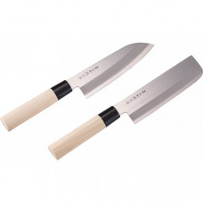 Набор кухонных ножей Shimomura (Santoku 155mm, Nakiri 155mm)