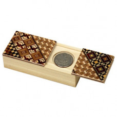 Японская коробка для монет с секретом (Karakuri Coin Box) Yosegi 90x45X26мм