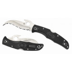 Складной нож Spyderco Matriarch 2, VG10 Satin Full Serrated, Black FRN Handle, Emerson opener