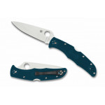Складной нож Spyderco Endura 4, Flat Ground, K390 Satin Plain Blade, Blue FRN Handles