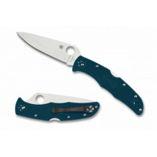 Складной нож Spyderco Endura 4, Flat Ground, K390 Satin Plain Blade, Blue FRN Handles