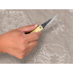 Нож складной Nagao Higonokami, Single bevel, Aogami (Blue Steel), Brass, 70mm